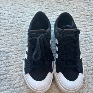 adidas Black and White Platform Sneakers